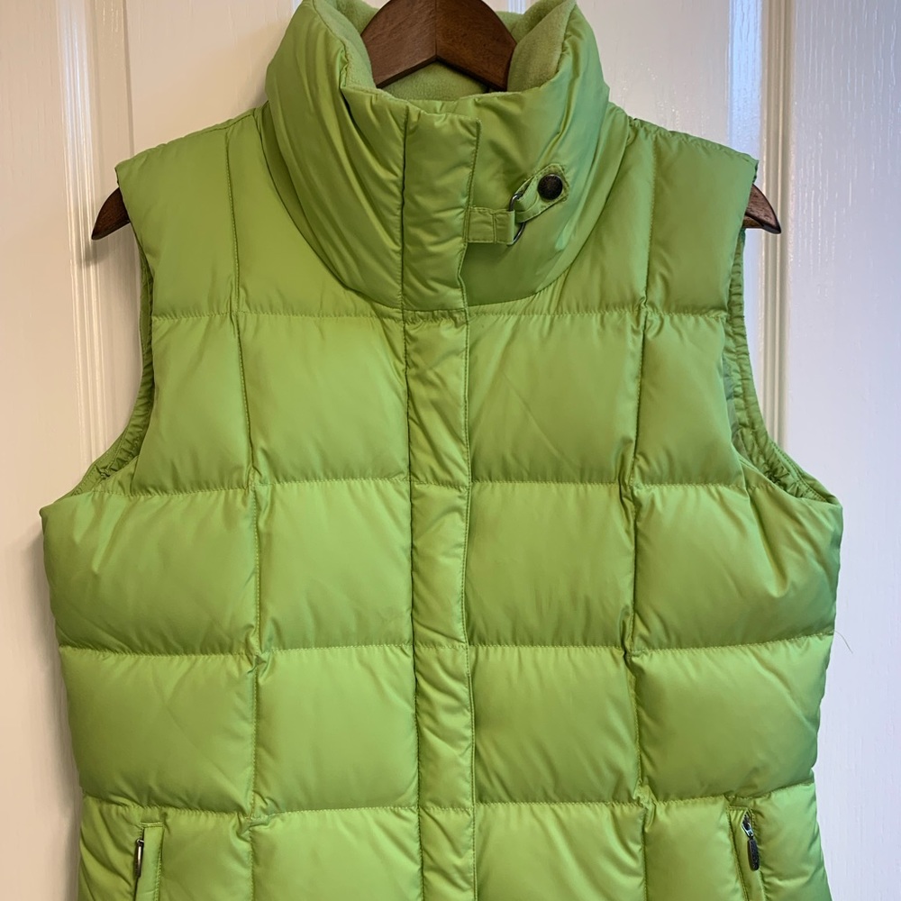 Eddie Bauer 700 Fill Power Premium Goose Down Puffer Vest -Large-Green-NWOT FIRM